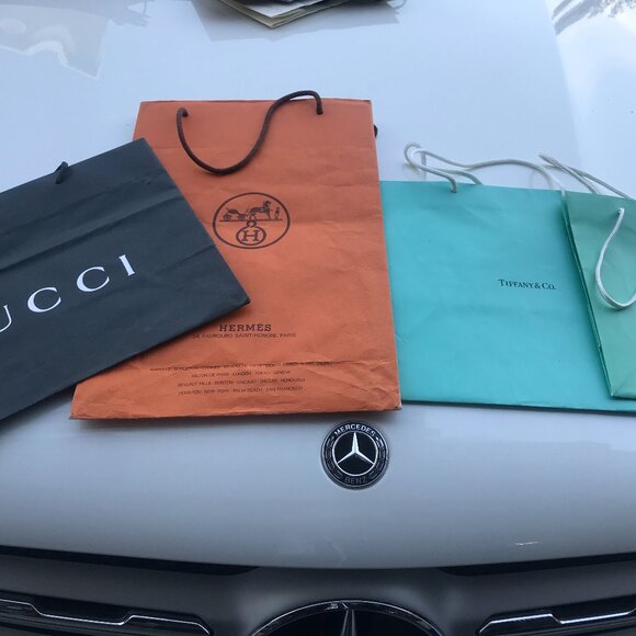 Bags from design shopping. Tiffany, Gicci, Hermes. - Picture 1 of 3